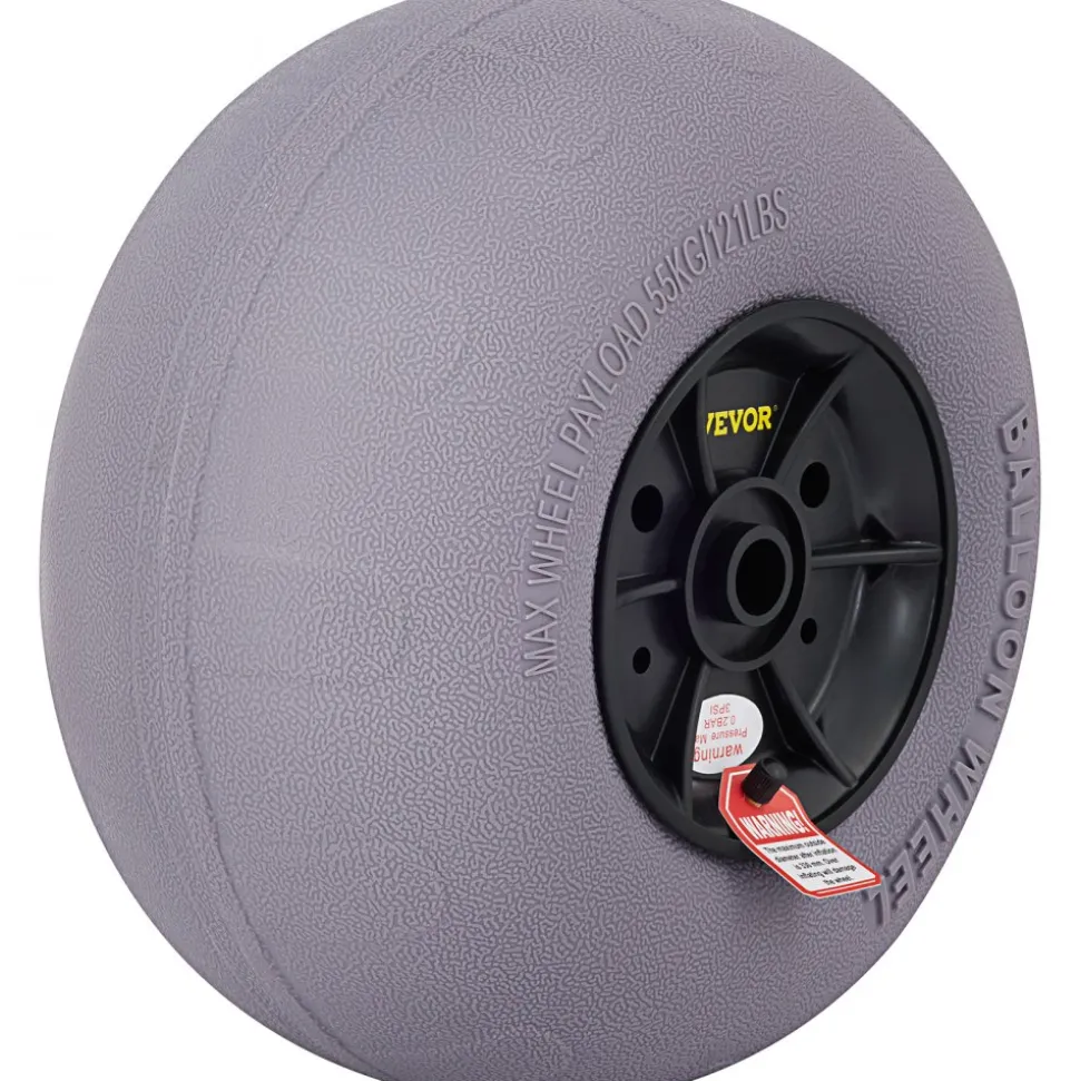 VEVOR Beach Balloon Wheels, 13" Replacement Sand Tires, TPU Cart Tires for Kayak Dolly, Canoe Cart and Buggy with Free Air Pump, 2-Pack