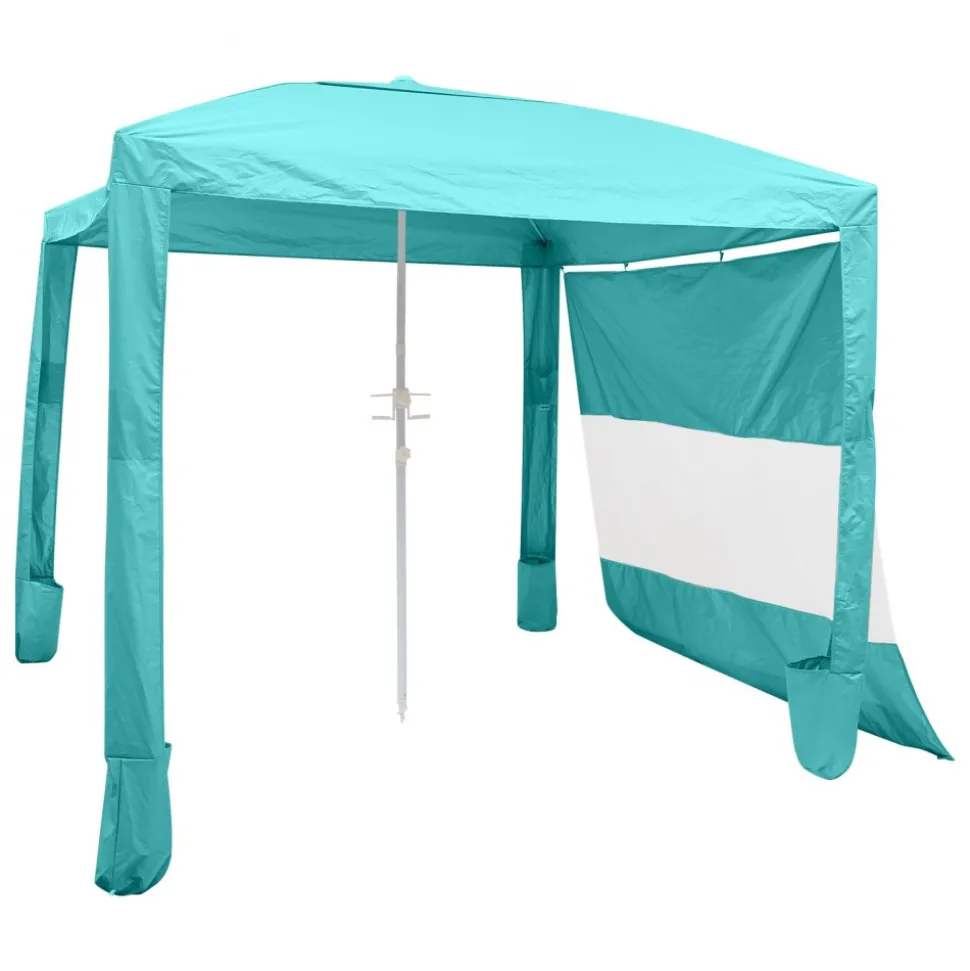 VEVOR Beach Cabana, 8 x 8 ft Beach Canopy with Side Wall, UPF 50+ Protection Easy Setup Cabana Tent with Sand Pockets, Adjustable Height Portable Shade Sun Shelter Umbrella for Family & Friends, Green