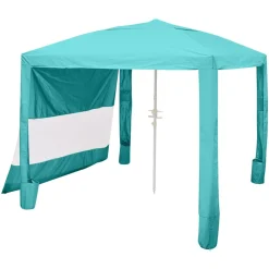 VEVOR Beach Cabana, 8 x 8 ft Beach Canopy with Side Wall, UPF 50+ Protection Easy Setup Cabana Tent with Sand Pockets, Adjustable Height Portable Shade Sun Shelter Umbrella for Family & Friends, Green