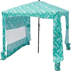 VEVOR Beach Cabana, 6 x 6 ft Beach Canopy with Side Wall, UPF 50+ Protection Easy Setup Cabana Tent with Sand Pockets, Large Portable Shade Sun Shelter, Outdoor Umbrella for Whole Family & Friends