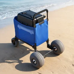 VEVOR Beach Cart with Large Wheels for Sand, 165 lbs Load Capacity, Heavy Duty Folding Beach Wagon with 12
