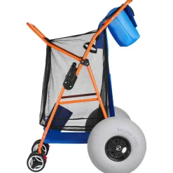 VEVOR Beach Cart with Large Wheels for Sand, 165 lbs Load Capacity, Heavy Duty Folding Beach Wagon with 12