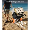 VEVOR Beach Dolly with Big Wheels for Sand, 29.9" x 15.4" Cargo Deck, w/ 12" Solid Wheels, 165LBS Loading Capacity Folding Sand Cart & 27" to 44.7" Adjustable Height, Heavy Duty Cart for Beach