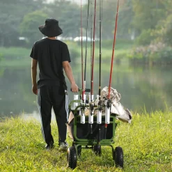 VEVOR Beach Fishing Cart, 300 lbs Load Capacity, Foldable Fish and Marine Cart with Four 11