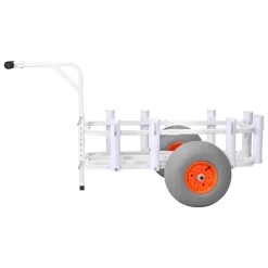 VEVOR Beach Fishing Cart, 300 lbs Load Capacity, Fishing Cart Wagon with Heavy-Duty Aluminum Alloy Frame, 13-Inch All-Terrain PU Balloon Tires, 8 Rod Holders, for Outdoor Activities Camping Picnic