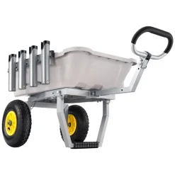VEVOR Beach Fishing Cart, 200 lbs Load Capacity, Fishing Cart with Poly Bed, Heavy-Duty Aluminum Alloy Frame, 13-Inch All-Terrain Tires, 8 Rod Holders, Strap, Easy to Clean, for Outdoor Camping Picnic