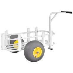 VEVOR Beach Fishing Cart, 200 lbs Load Capacity, Fishing Cart Wagon with Heavy-Duty Carbon Steel Frame, 13-Inch All-Terrain PU Balloon Tires, 7 Rod Holders, for Outdoor Activities Camping Picnic