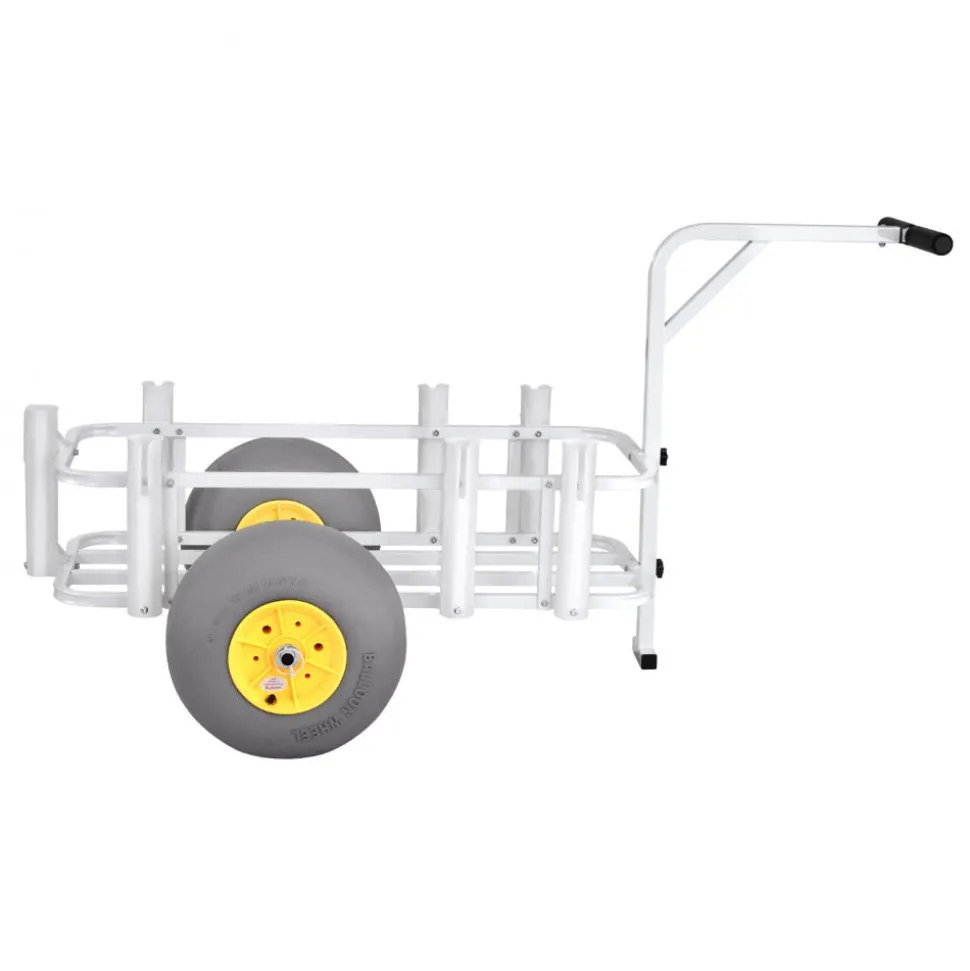 VEVOR Beach Fishing Cart, 200 lbs Load Capacity, Fishing Cart Wagon with Heavy-Duty Carbon Steel Frame, 13-Inch All-Terrain PU Balloon Tires, 7 Rod Holders, for Outdoor Activities Camping Picnic