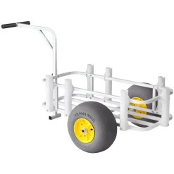 VEVOR Beach Fishing Cart, 200 lbs Load Capacity, Fishing Cart Wagon with Heavy-Duty Carbon Steel Frame, 13-Inch All-Terrain PU Balloon Tires, 7 Rod Holders, for Outdoor Activities Camping Picnic