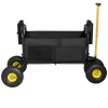 VEVOR Beach Fishing Cart, 300 lbs Load Capacity, Foldable Fishing Cart with Heavy-Duty Carbon Steel Frame, 11-Inch All-Terrain Tires, 8 Rod Holders, Strap, Easy to Clean, for Outdoor Camping Picnic