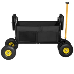 VEVOR Beach Fishing Cart, 300 lbs Load Capacity, Foldable Fishing Cart with Heavy-Duty Carbon Steel Frame, 11-Inch All-Terrain Tires, 8 Rod Holders, Strap, Easy to Clean, for Outdoor Camping Picnic