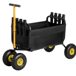 VEVOR Beach Fishing Cart, 300 lbs Load Capacity, Foldable Fishing Cart with Heavy-Duty Carbon Steel Frame, 11-Inch All-Terrain Tires, 8 Rod Holders, Strap, Easy to Clean, for Outdoor Camping Picnic
