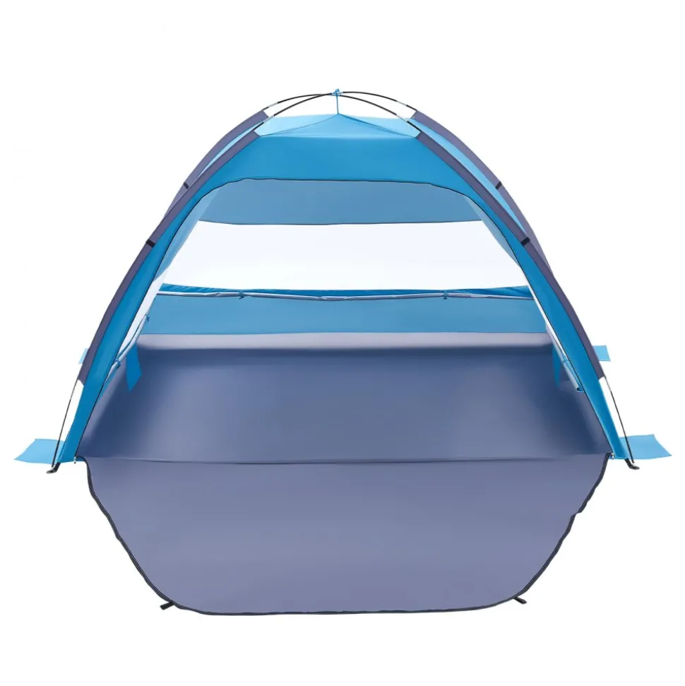 VEVOR Beach Tent Sun Shelter for 4 Person, UPF 50+ Protection, Portable Sun Shade Canopy with Carrying Bag & Sand Pockets, Lightweight and Easy Setup Beach Umbrella for Camping Fishing Outdoor Picnic