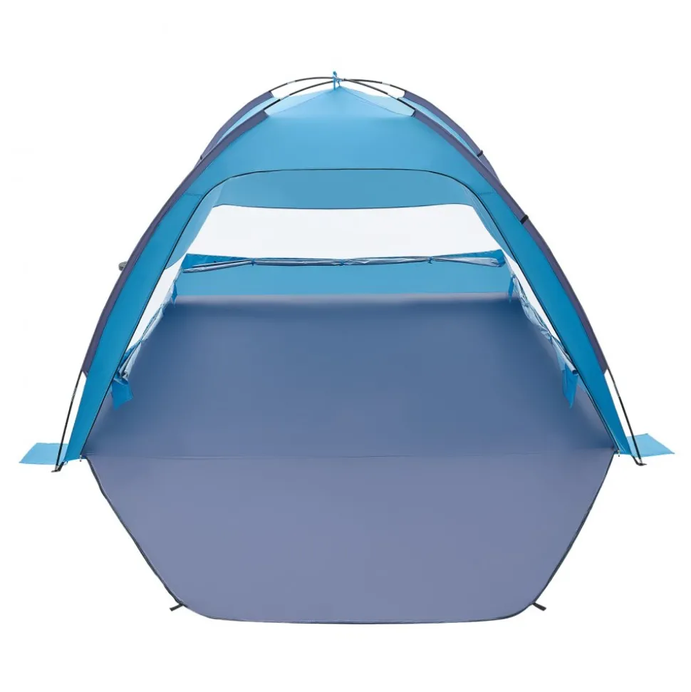 VEVOR Beach Tent Sun Shelter for 6 Person, UPF 50+ Protection, Portable Sun Shade Canopy with Carrying Bag & Sand Pockets, Lightweight and Easy Setup Beach Umbrella for Camping Fishing Outdoor Picnic