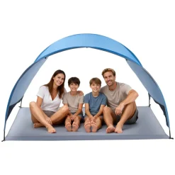 VEVOR Beach Tent Sun Shelter for 8 Person, UPF 50+ Protection, Portable Sun Shade Canopy with Carrying Bag & Sand Pockets, Lightweight and Easy Setup Beach Umbrella for Camping Fishing Outdoor Picnic