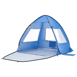 VEVOR Beach Tent Sun Shelter for 2 Person, UPF 50+ Protection, Portable Sun Shade Canopy with Carrying Bag & Sand Pockets, Lightweight and Easy Setup Beach Umbrella for Camping Fishing Outdoor Picnic