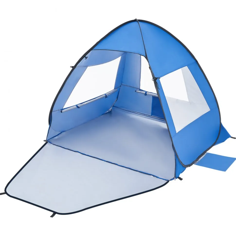 VEVOR Beach Tent Sun Shelter for 2 Person, UPF 50+ Protection, Portable Sun Shade Canopy with Carrying Bag & Sand Pockets, Lightweight and Easy Setup Beach Umbrella for Camping Fishing Outdoor Picnic