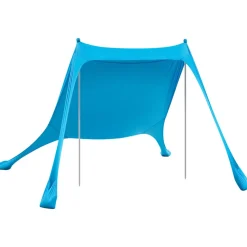 VEVOR Beach Tent Sun Shelter, UPF50+ Sun Protection, 6.6 ft Tall, 10x10 ft, Easy Pop Up Beach Canopy with 4 Sandbags, Stability Poles, Sand Shovels, Portable Shade for Family Outings, Camping, Fishing