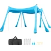 VEVOR Beach Tent Sun Shelter, UPF50+ Sun Protection, 6.6 ft Tall, 10 x 10 ft, Easy Pop Up Beach Canopy with Sandbags, Stability Poles, Sand Shovels, Portable Shade for Family, Camping, Fishing, Green