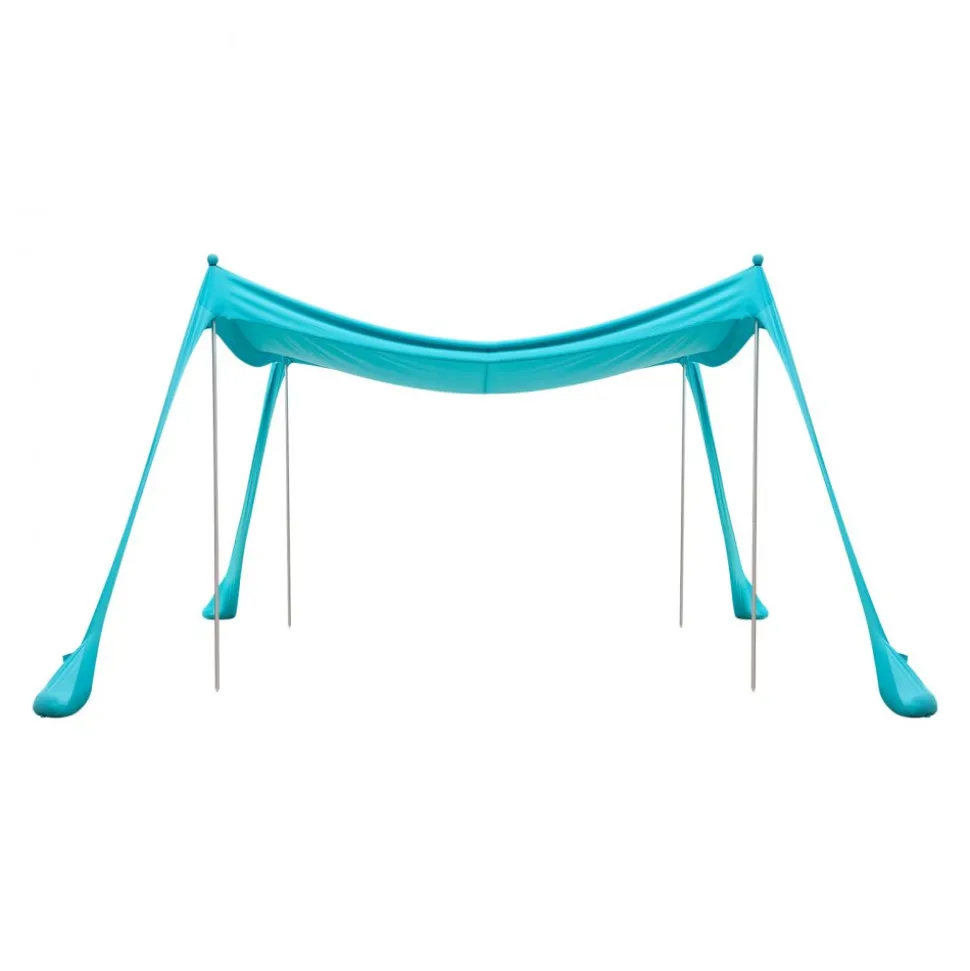 VEVOR Beach Tent Sun Shelter, UPF50+ Sun Protection, 6.6 ft Tall, 10 x 10 ft, Easy Pop Up Beach Canopy with Sandbags, Stability Poles, Sand Shovels, Portable Shade for Family Outings, Camping, Fishing