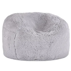 VEVOR Bean Bag Bed Chair, Convertible Chair from BeanBag to Lounge or Mattress, Gaint Bean Bag Chair Bed with Washable Cover for Adults, Fluffy Plush, Foam Filling and Side Pocket, Grey(Queen Size)