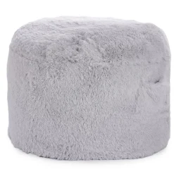 VEVOR Bean Bag Bed Chair, Convertible Chair from BeanBag to Lounge or Mattress, Gaint Bean Bag Chair Bed with Washable Cover for Adults, Fluffy Plush, Foam Filling and Side Pocket, Grey(Queen Size)