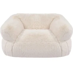 VEVOR Bean Bag Chair, BeanBag Sofa Chair with Armrests for Adults, Fluffy Plush & High-Density Foam Filling Adult Bean Bag with Zapper, Comfy Lazy Sofa Chair Ideal for Living Room, Bedroom, Beige