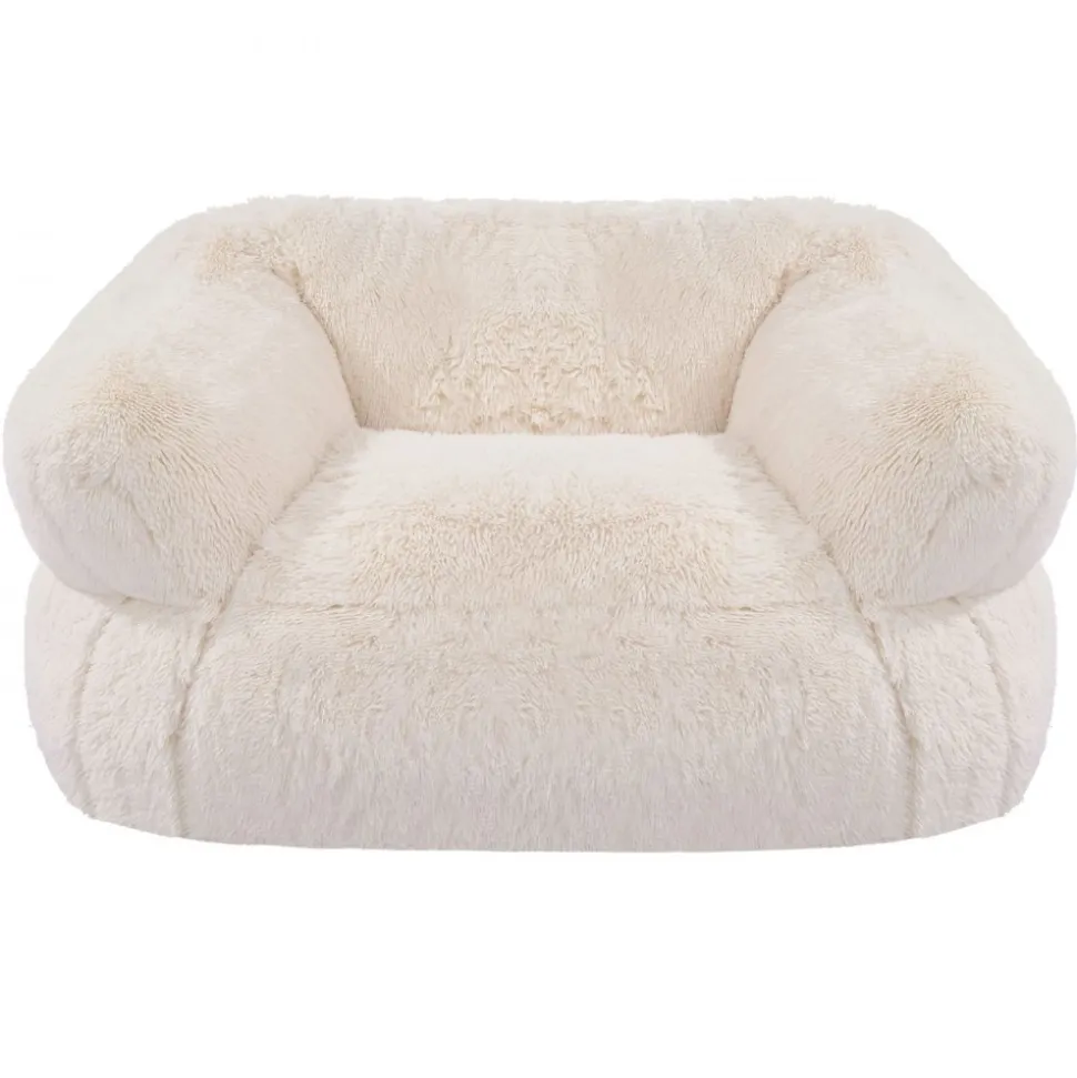 VEVOR Bean Bag Chair, BeanBag Sofa Chair with Armrests for Adults, Fluffy Plush & High-Density Foam Filling Adult Bean Bag with Zapper, Comfy Lazy Sofa Chair Ideal for Living Room, Bedroom, Beige
