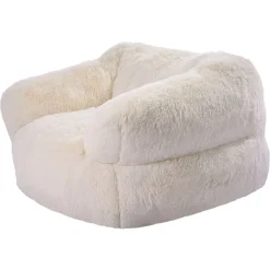 VEVOR Bean Bag Chair, BeanBag Sofa Chair with Armrests for Adults, Fluffy Plush & High-Density Foam Filling Adult Bean Bag with Zapper, Comfy Lazy Sofa Chair Ideal for Living Room, Bedroom, Beige