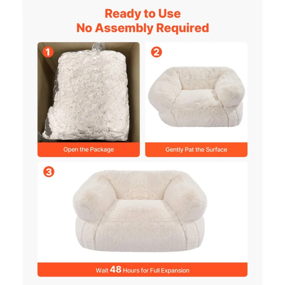 VEVOR Bean Bag Chair, BeanBag Sofa Chair with Armrests for Adults, Fluffy Plush & High-Density Foam Filling Adult Bean Bag with Zapper, Comfy Lazy Sofa Chair Ideal for Living Room, Bedroom, Beige