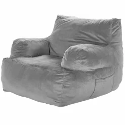 VEVOR Bean Bag Chair, BeanBag Sofa Chair with Armrests for Adults, Fluffy Plush & High-Density Foam Filling Adult Bean Bag with Zapper, Comfy Lazy Sofa Chair Ideal for Living Room, Bedroom, Grey