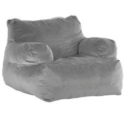 VEVOR Bean Bag Chair, BeanBag Sofa Chair with Armrests for Adults, Fluffy Plush & High-Density Foam Filling Adult Bean Bag with Zapper, Comfy Lazy Sofa Chair Ideal for Living Room, Bedroom, Grey