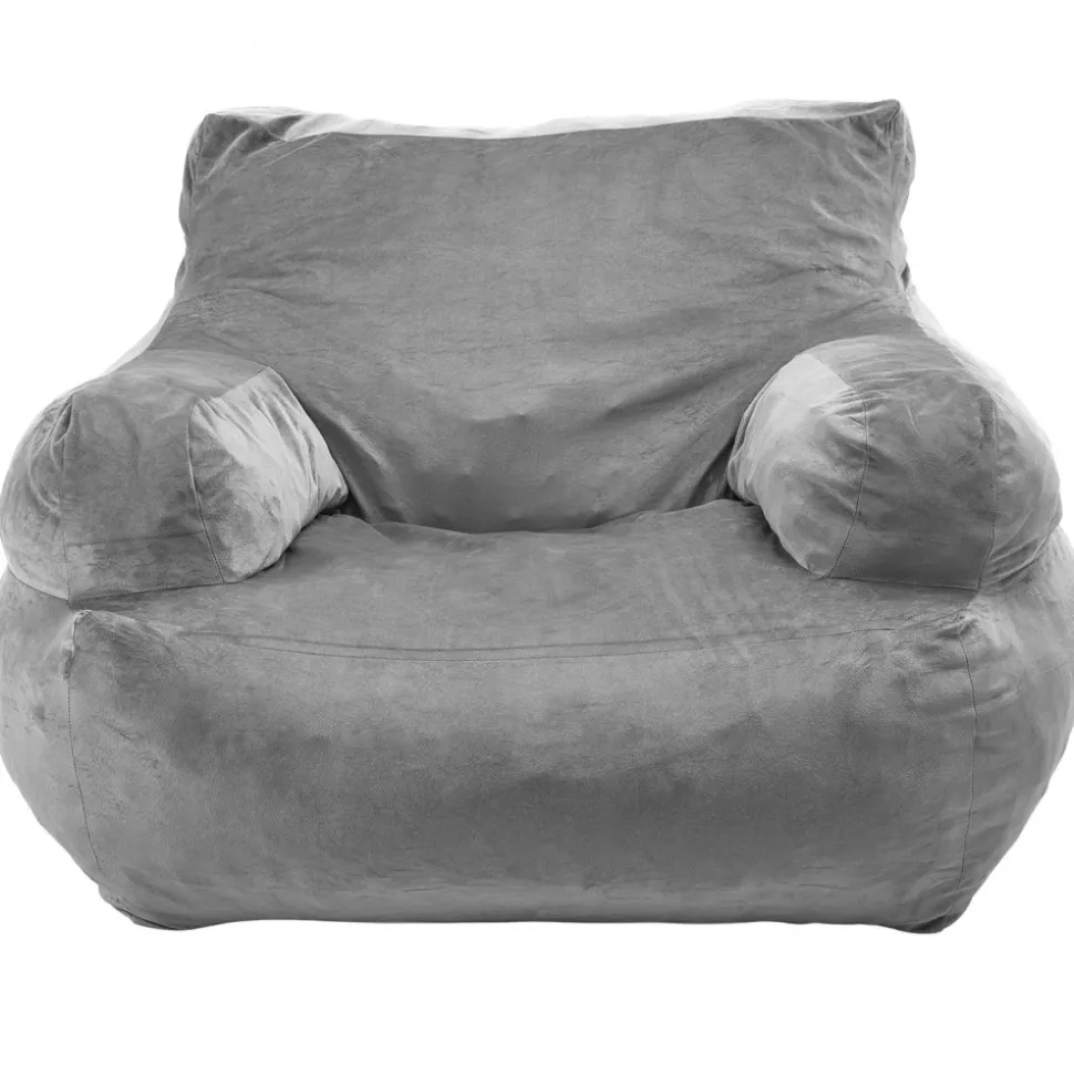 VEVOR Bean Bag Chair, BeanBag Sofa Chair with Armrests for Adults, Fluffy Plush & High-Density Foam Filling Adult Bean Bag with Zapper, Comfy Lazy Sofa Chair Ideal for Living Room, Bedroom, Grey