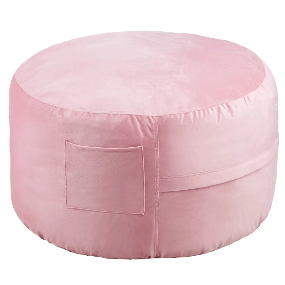 VEVOR Bean Bag Chair, 3 feet Round Bean Bag Chair with Removable and Washable Cover, 25D Memory Foam Filled with Soft and Smooth Dutch Velvet, Bean Bag for Bedroom or Playroom, Pink