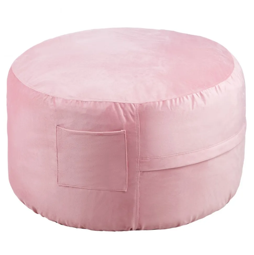 VEVOR Bean Bag Chair, 3 feet Round Bean Bag Chair with Removable and Washable Cover, 25D Memory Foam Filled with Soft and Smooth Dutch Velvet, Bean Bag for Bedroom or Playroom, Pink