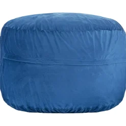 VEVOR Bean Bag Chair, Round BeanBag Chair with Removable & Washable Cover for Adult, Dutch Velvet & High-Density Foam Filling Adult Bean Bag with Handle and Side Pocket for Living Room, Bedroom, Blue