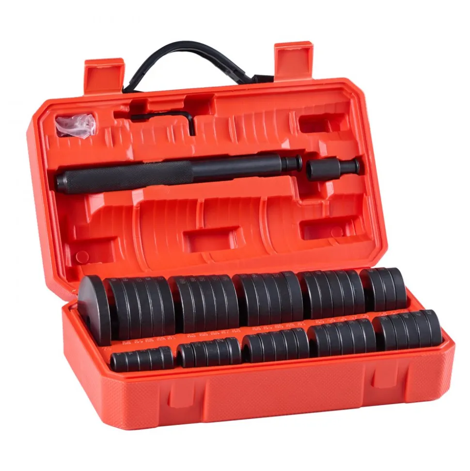 VEVOR Bearing Press Kit, 52 Pcs, Bearing Race and Seal Driver Set with 49 Bushings and Handle Shaft, Bushing Driver Tool Set, Heavy Duty Carbon Steel Removal Installation Tool Kit with Storage Case