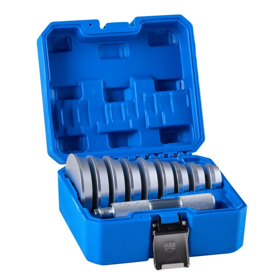 VEVOR Bearing Press Kit, 10 Pcs, Bearing Race and Seal Driver Set with 9 Bushings and Handle Shaft, Bushing Driver Tool Set, Heavy Duty Aluminum Alloy Removal Installation Tool Kit with Storage Case