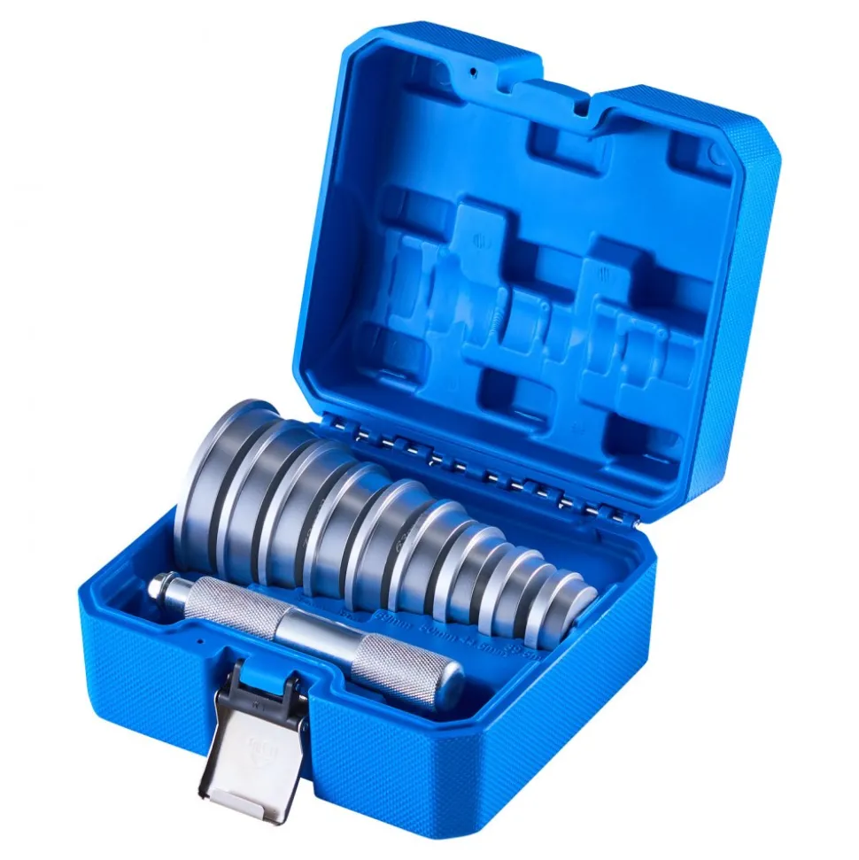 VEVOR Bearing Press Kit, 10 Pcs, Bearing Race and Seal Driver Set with 9 Bushings and Handle Shaft, Bushing Driver Tool Set, Heavy Duty Aluminum Alloy Removal Installation Tool Kit with Storage Case