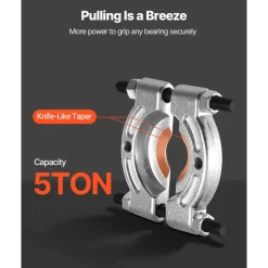 VEVOR Bearing Puller Kit, 14-Piece 5 Ton Capacity Bearing Separator, Pinion Wheel Bearing Removal Kit with 2-Inch and 2.8-Inch Jaws, Bearing Puller Set, Heavy Duty Bearing Splitter Tool Kit with Case
