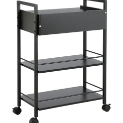 VEVOR Beauty Salon Trolley Cart, 3-Tier Hair Salon Stations Cabinet for Stylist with Lockable Drawer, MDF Rolling Storage Station with 4 Wheels (2 Lockable) for Beauty SPA Barbershop Tattoo