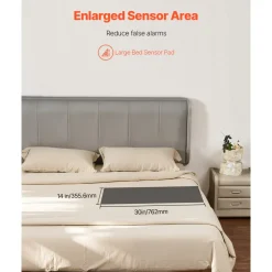 VEVOR Bed Alarm System for Elderly Adults, 14 x 30-inch Wireless Bed Sensor Pad with Pager, Safety Bed Alarms and Fall Prevention Pad for Home, Hospital, Rehabilitation Center