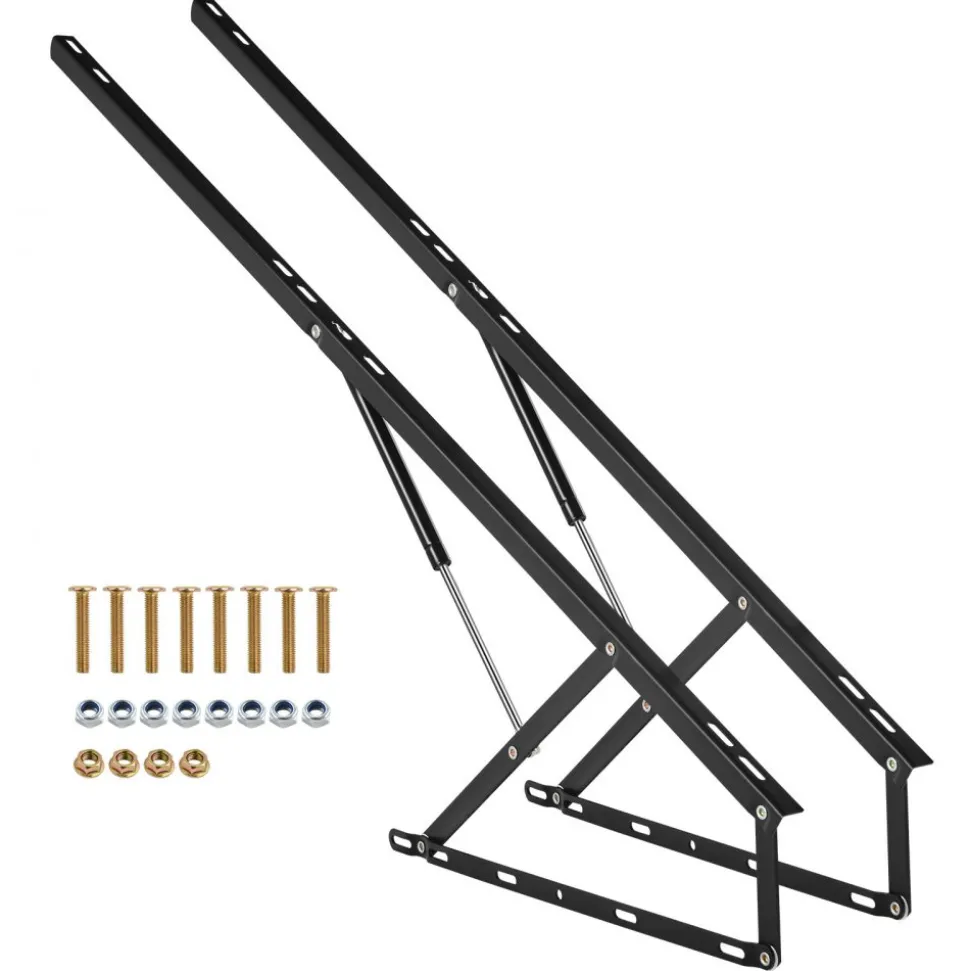 VEVOR Bed Lift, 59x79 in Compatible Bed Size 265 lbs Load Bearing, DIY Wall Bed Mechanical Hardware Kit Vertical Deluxe, Pneumatic Lever Heavy Duty Bed Support, Folding Wall Bed for Guestroom