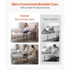 VEVOR Bed Rail for Elderly Adult Folding Bed Assist Rail with Floor Support, Motion Sensor LED Light, 300LBS Dual-Handle Support, Adjustable Handle Length, Storage Pocket, Fit King Queen Full Twin Bed