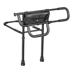 VEVOR Bed Rail for Elderly Adult Folding Bed Assist Rail with Floor Support, Motion Sensor LED Light, 300LBS Dual-Handle Support, Adjustable Handle Length, Storage Pocket, Fit King Queen Full Twin Bed
