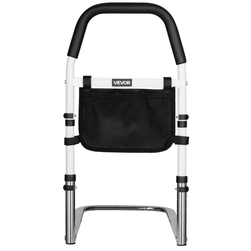 VEVOR Bed Rail for Elderly, Bedside Assist Rails with PU Handrail, Adjustable Height Pipe Bedside Cane, High-Strength Carbon Steel Bed Bars for Seniors & Patients, Fits King, Queen, Full, Twin
