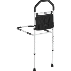 VEVOR Bed Rail for Elderly, Bedside Assist Rails with Supporting Leg and PU Handrail, Adjustable Height Carbon Steel Pipe Bedside Cane, Bed Bars for Seniors & Patients, Fits King, Queen, Full, Twin