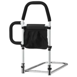VEVOR Bed Rail for Elderly, Bedside Assist Rails with Side Handle and PU Handrail, Adjustable Height Carbon Steel Pipe Bedside Cane, Bed Bars for Seniors & Patients, Fits King, Queen, Full, Twin