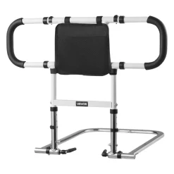 VEVOR Bed Rail for Elderly, Foldable & Extendable Bedside Assist Rail with Side Handles & PU Handrail, Adjustable Height Carbon Steel Pipe Bedside Cane, Senior Bed Bar Fits King, Queen, Full, Twin