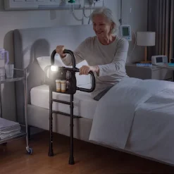 VEVOR Bed Rails for Elderly Adults 200LBS Capacity Bed Side Assist Rail, High-Strength Steel, L-Shaped Bedside Cane for Seniors, Adjustable Handle Length, Fits King Queen Full Twin Beds